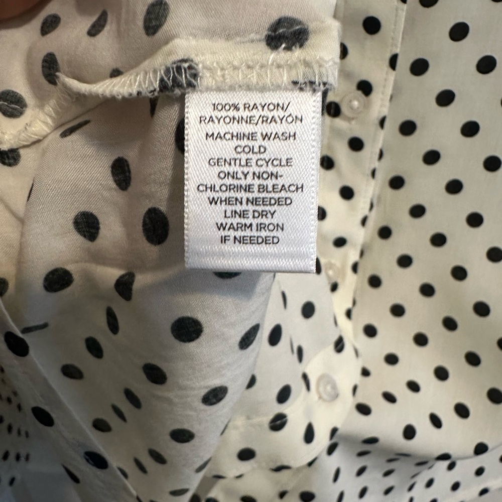LOFT Polka Dot Shirt - Black and White - Picture 6 of 8